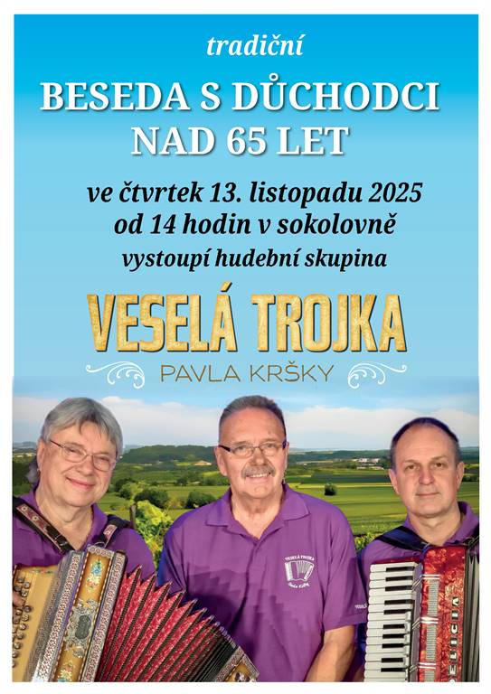 Beseda s důchodci nad 65 let